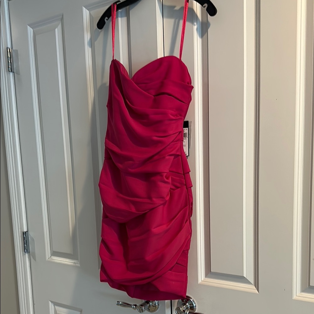 Pink Ruched Bodycon Mini Dress by BCBG MaxAzaria